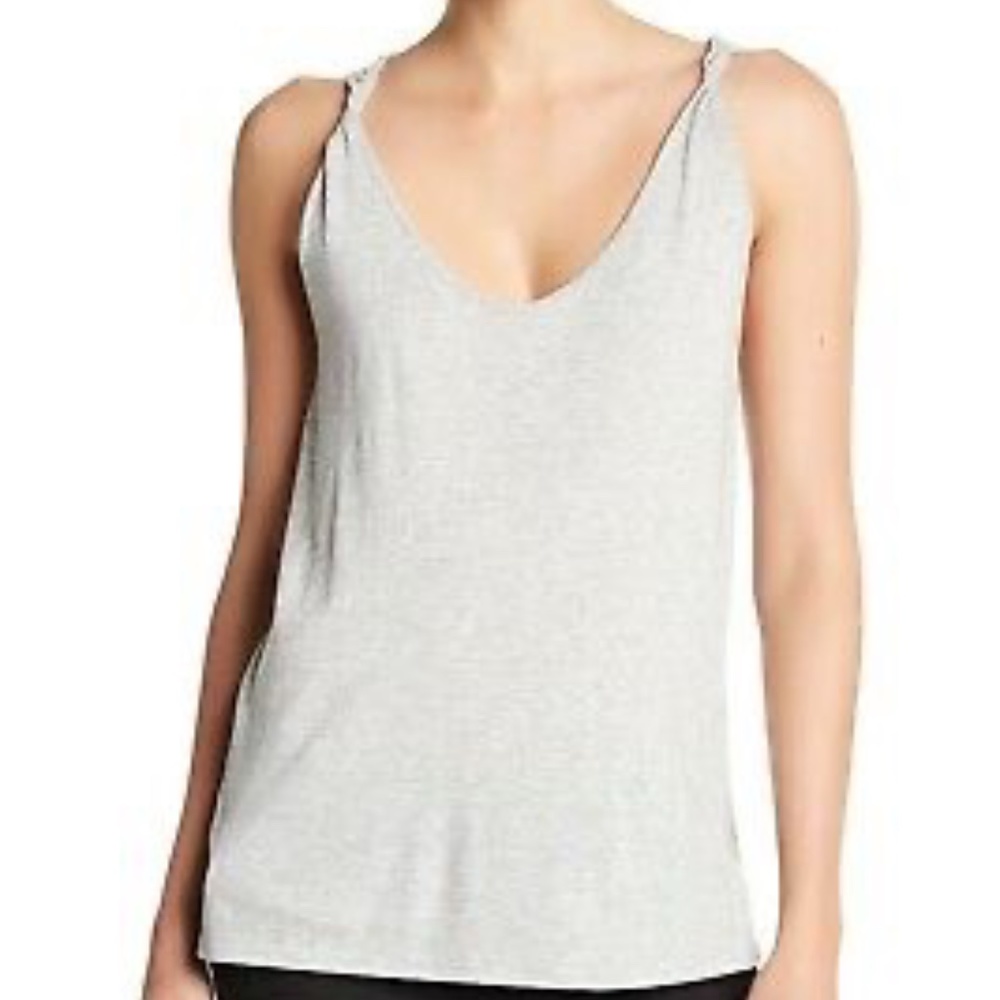 Theory Scarsdale Twisted Strap Tank Top Gray, P XS